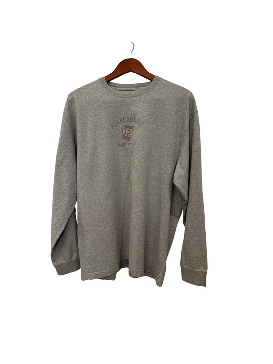 Abercrombie & Fitch Other - Abercrombie & Fitch Vintage 90s Heather Gray Long-Sleeve Logo Tee